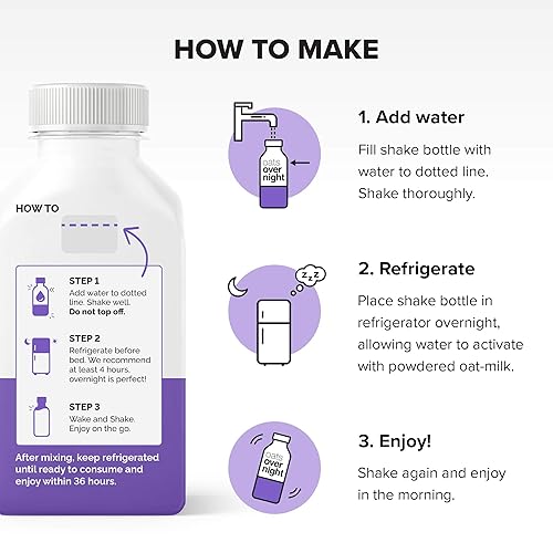 Miniatura 4 de Oats Overnight Batido embotellado de muffin de arándanos, sin gluten, sin OMG, batido de reemplazo de comida de desayuno apto para veganos con leche