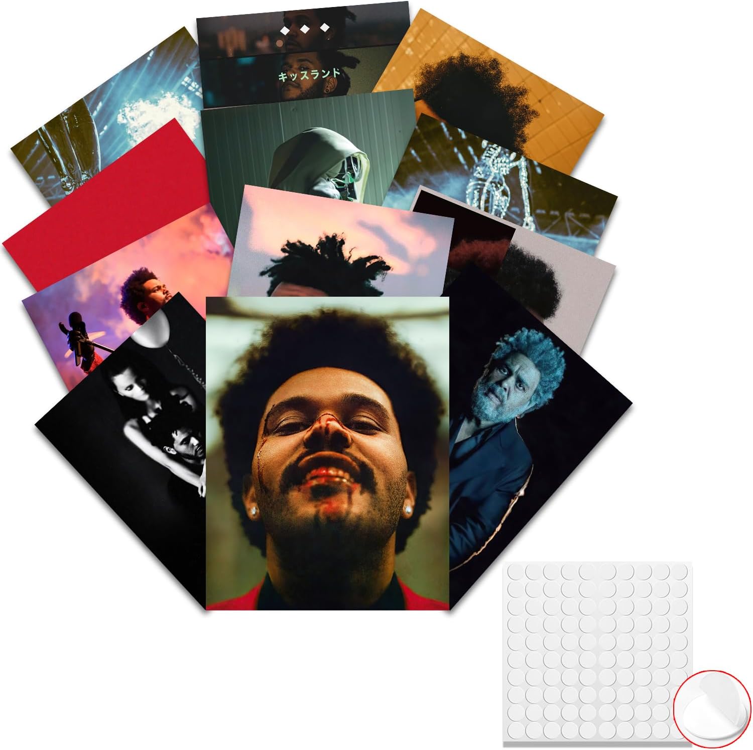 GTOTd The Weeknd Wall Poster(12 Pack with Wall Collage Kit), Album Covers Merch Party Unframed Version HD Printing Poster for Room Club Wall Art Decor, 12pack 36ร28 cm
