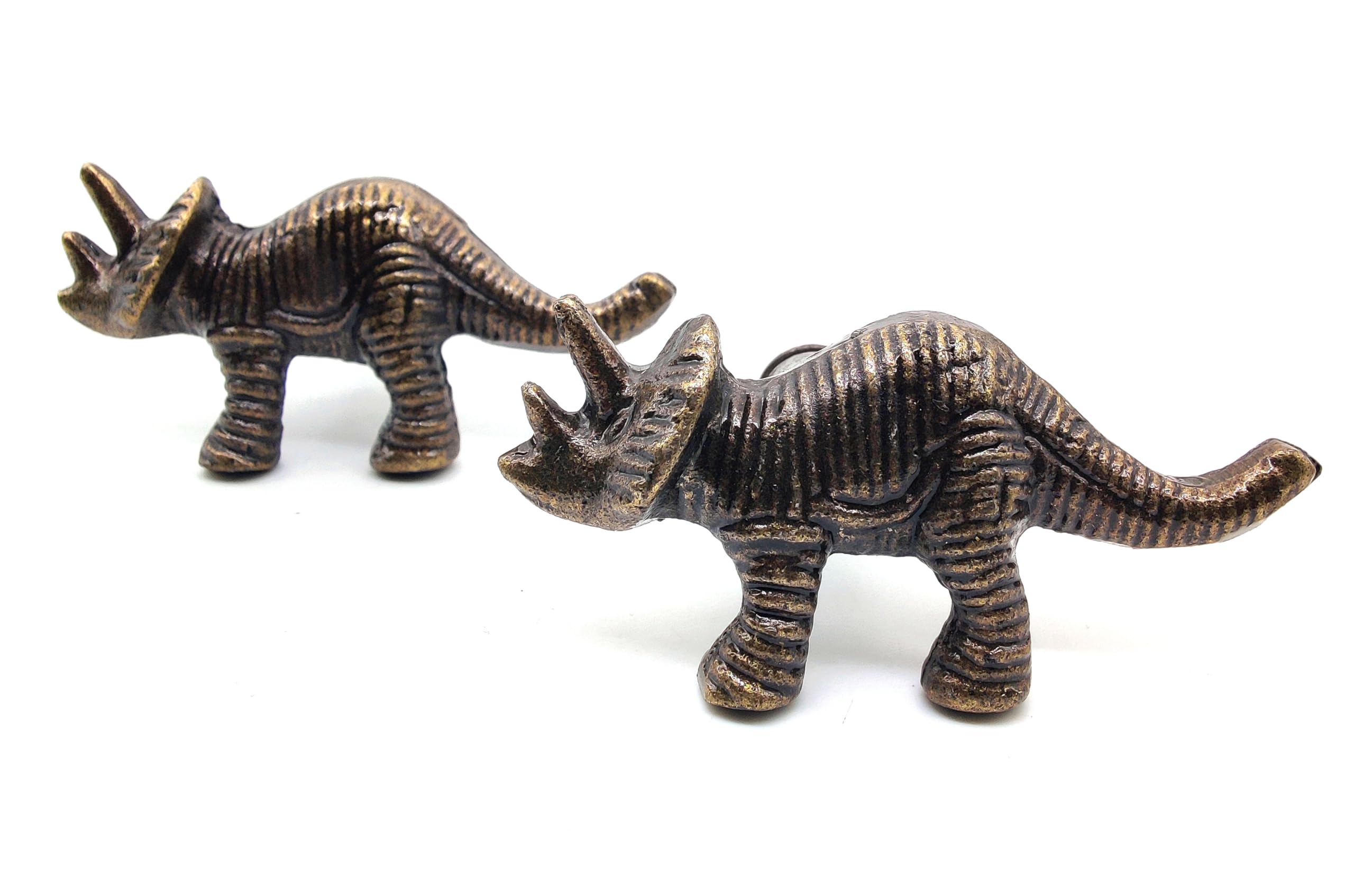 5MOONSUN5 Dinosaur Cabinet Cast Iron Knobs 2 Pack - Decor Knobs for Kitchen Cabinet, Drawer Pull, French Vintage Verdigris Shabby Chic Dresser and Cupboard Handle