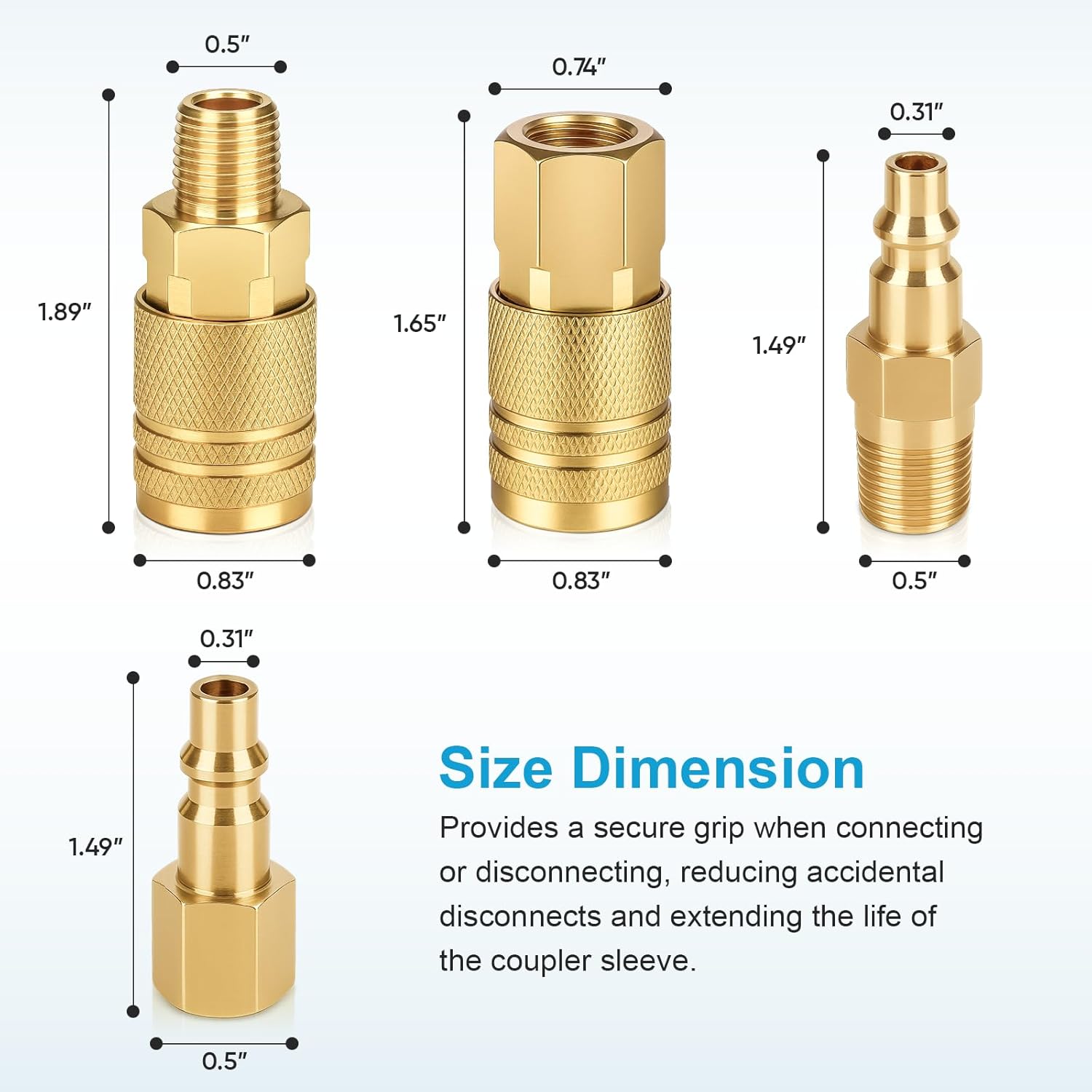 14 Pcs Air Hose Fittings 1/4 Inch NPT, Air Tool Fittings Air Compressor Fittings Quick Connect, Premium Brass Air Coupler And Plug Kit RNSXYAT