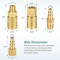 Vista 2 de 14 piezas de accesorios de manguera de aire NPT de 1/4 pulgadas, accesorios para herramientas de aire, accesorios de compresor de aire, conexión