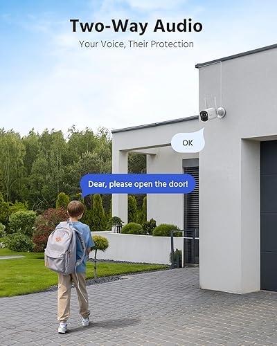 Miniatura 5 de ANNKE Cámara bala de seguridad de 4 MP, vigilancia inalámbrica para exteriores e interiores, audio bidireccional, visión nocturna a color, detección