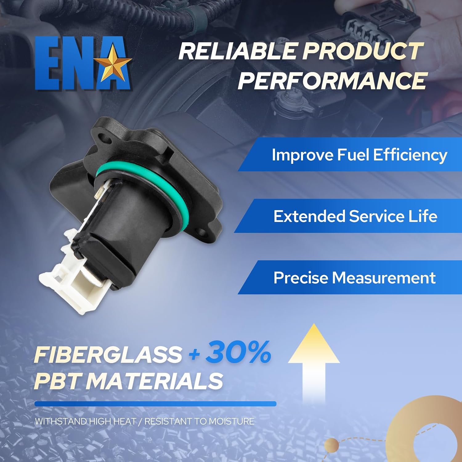 ENA Mass Air Flow Sensor Meter MAF Compatible with Ram 2500 3500 4500 5500 Dodge Ram 2500 2007 2008 2009 2010 2011 2012 2013 2014 2015 2016 2017 2018 Replacement for MAS0388 74-50071 53034068AA