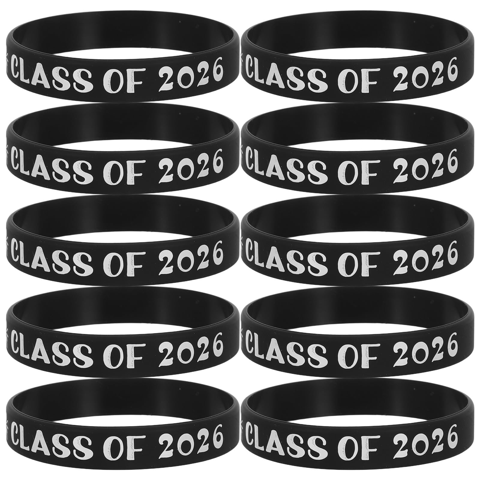 Operitacx 10Pcs Class of 2026 Wristbands Silicone Graduation Party Favors Graduation Night Favors Grad Silicone Bracelets for High School University Celebration