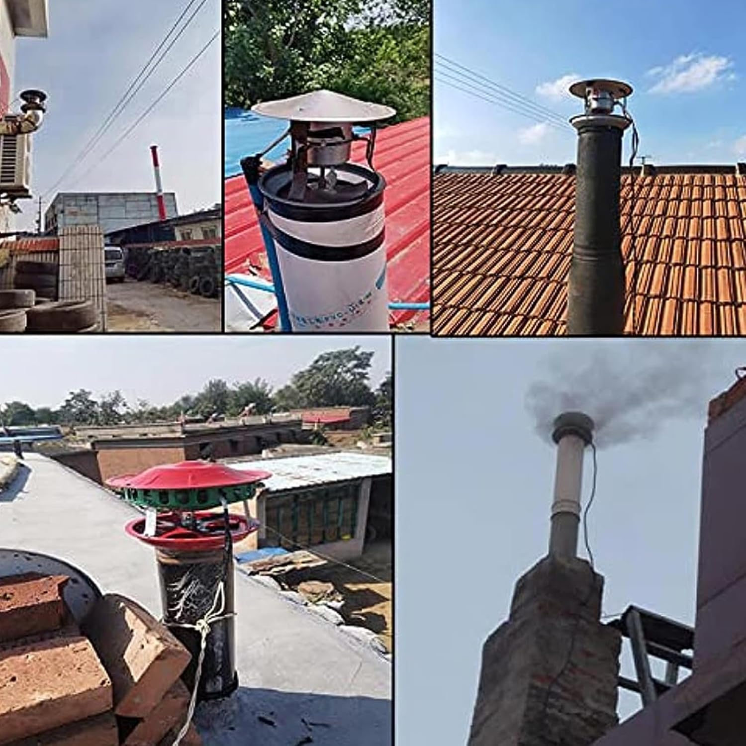 Chimney Fan, Chimney Ventilation Fans Fireplace Smoke Extractor Pumps, Electric Chimney Fan Flue Chimney Exhaust Fan 100W