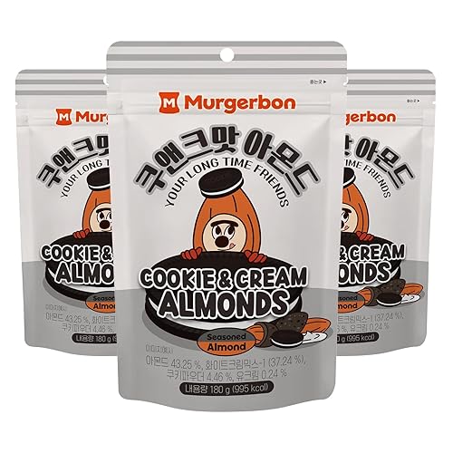 MURGERBON oficial Galletas y almendras crema, con recubrimiento de chocolate, dulce con crujiente, bolsa resellable con cremallera, niños, escuela,