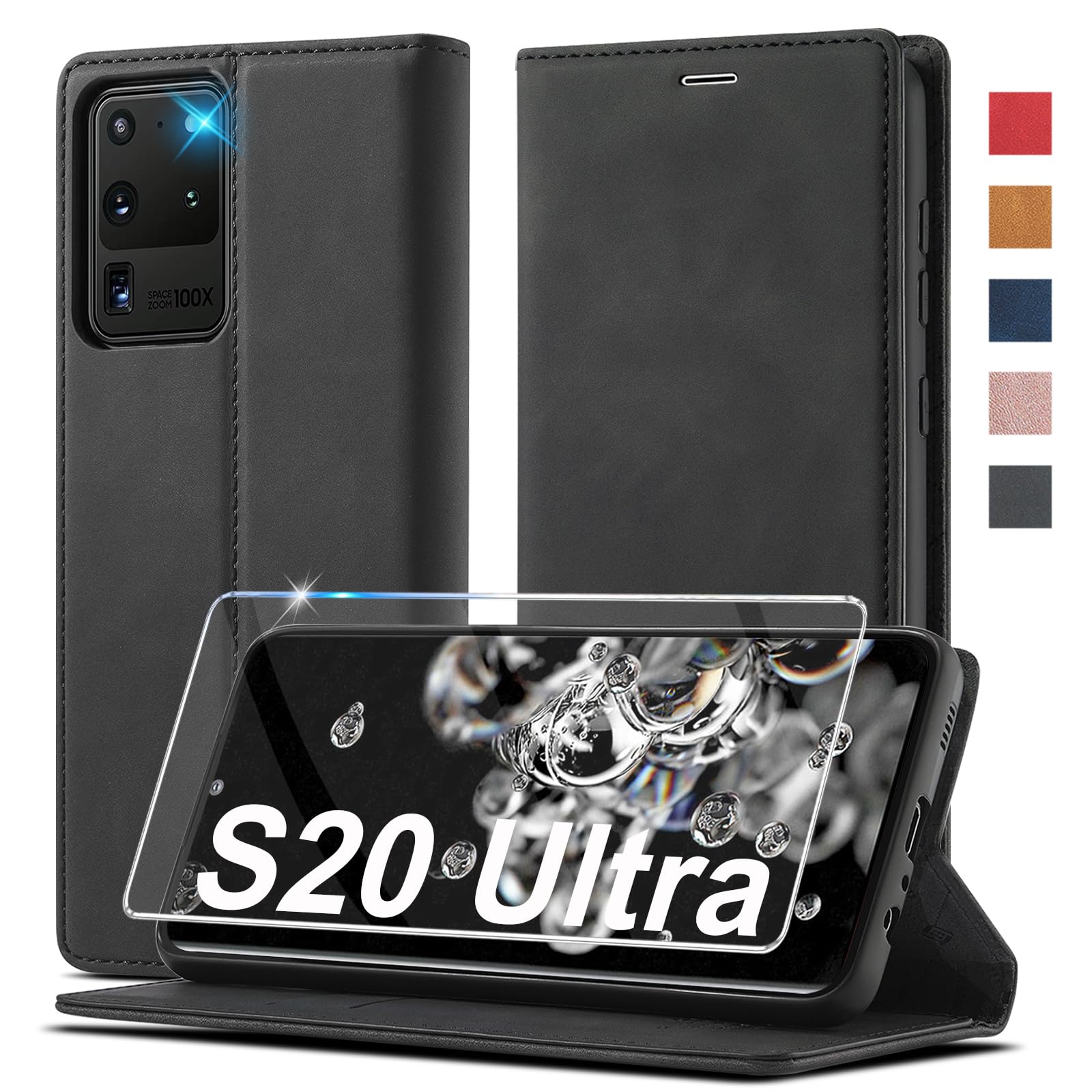 Ailicici Handyhülle für Samsung Galaxy S21/S22/S23/S24/S25/S26/S26 Plus/S26 Ultra/S25 FE, Leder Flip Wallet Case mit Schutzhülle, Klappbar