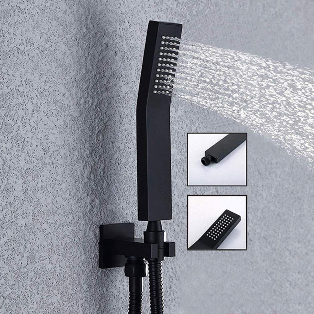 Soffione Doccia, G1/2pollice Kit Doccia per Soffione per Doccia con Soffione a Pressione per Bagno (Nero)