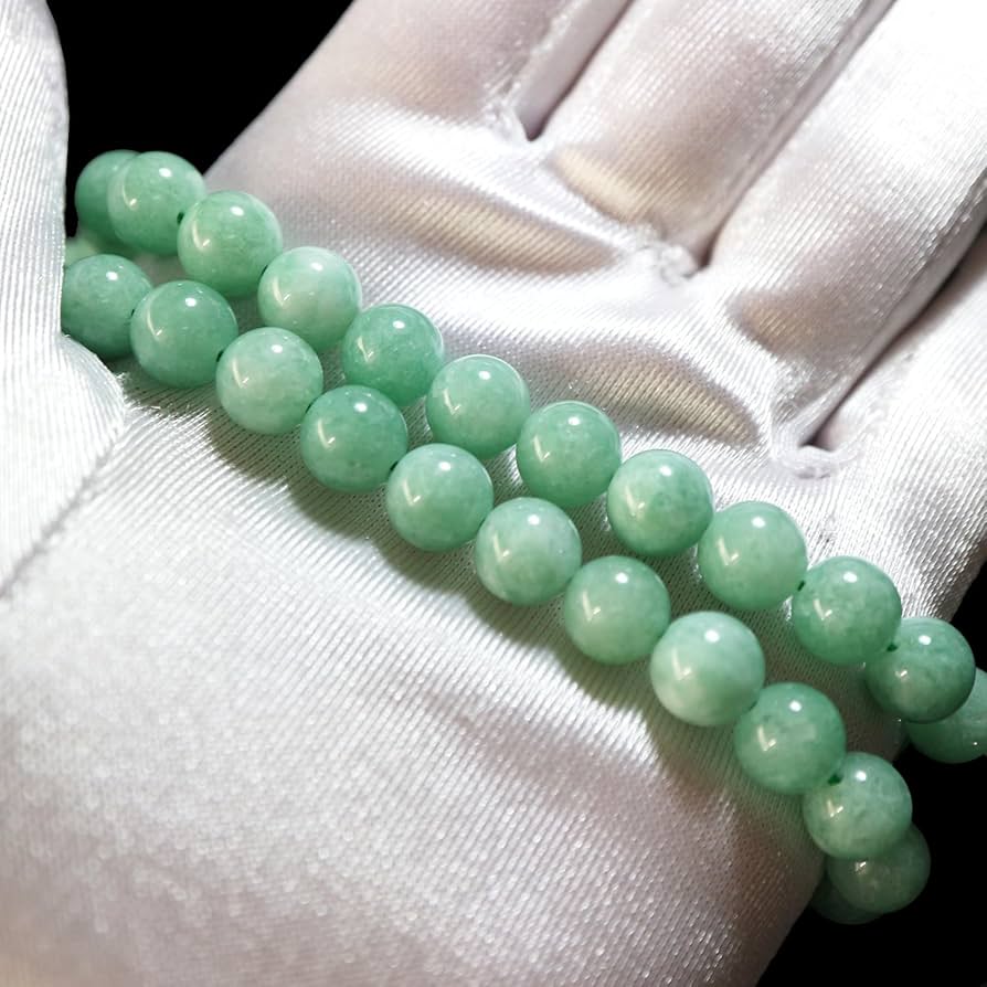 翡翠ビーズ ハンドメイド ブレスレット 天然石】翡翠 ヒスイ ブレスレット用 ビーズ 一連 8mm 約47粒