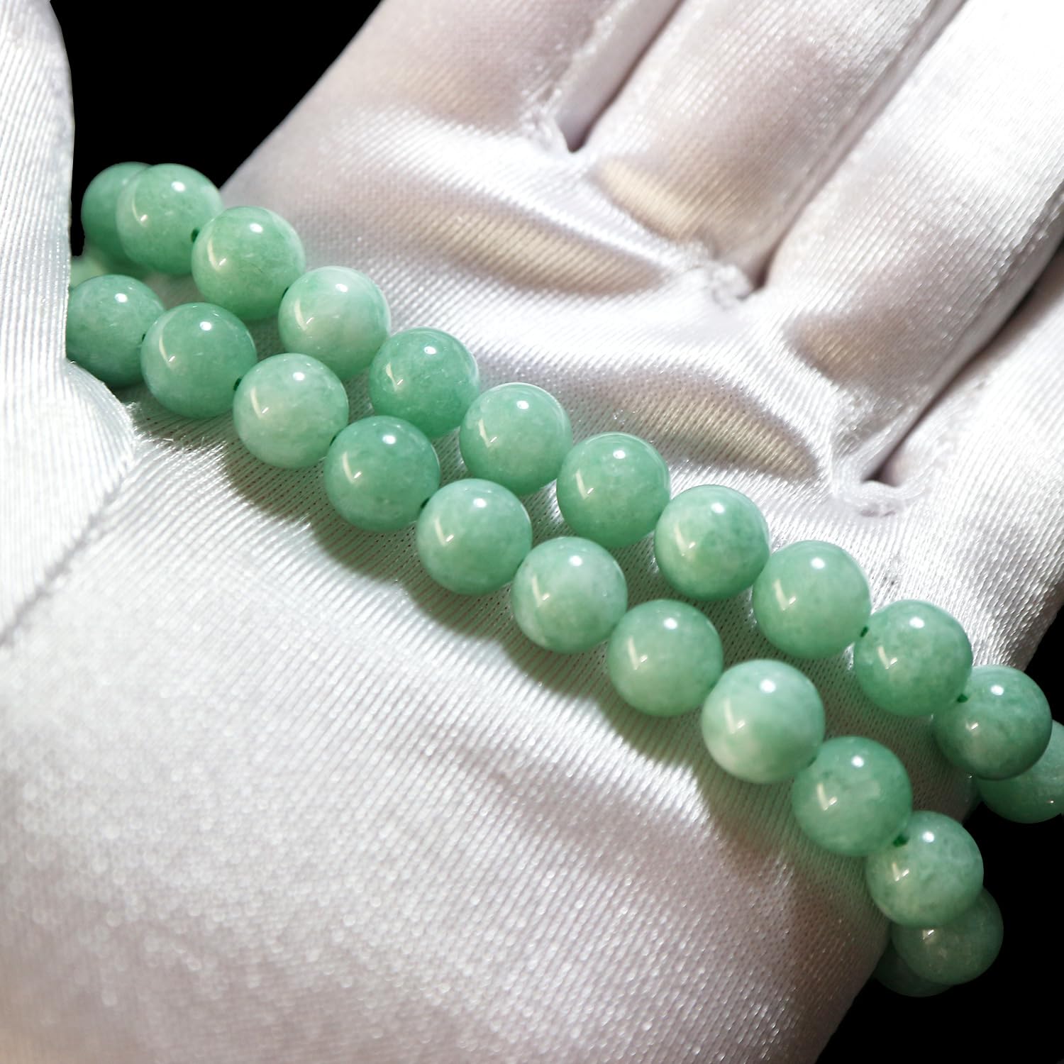 Amazon.co.jp: 【天然石】翡翠 ヒスイ ブレスレット用 ビーズ 一連 8mm