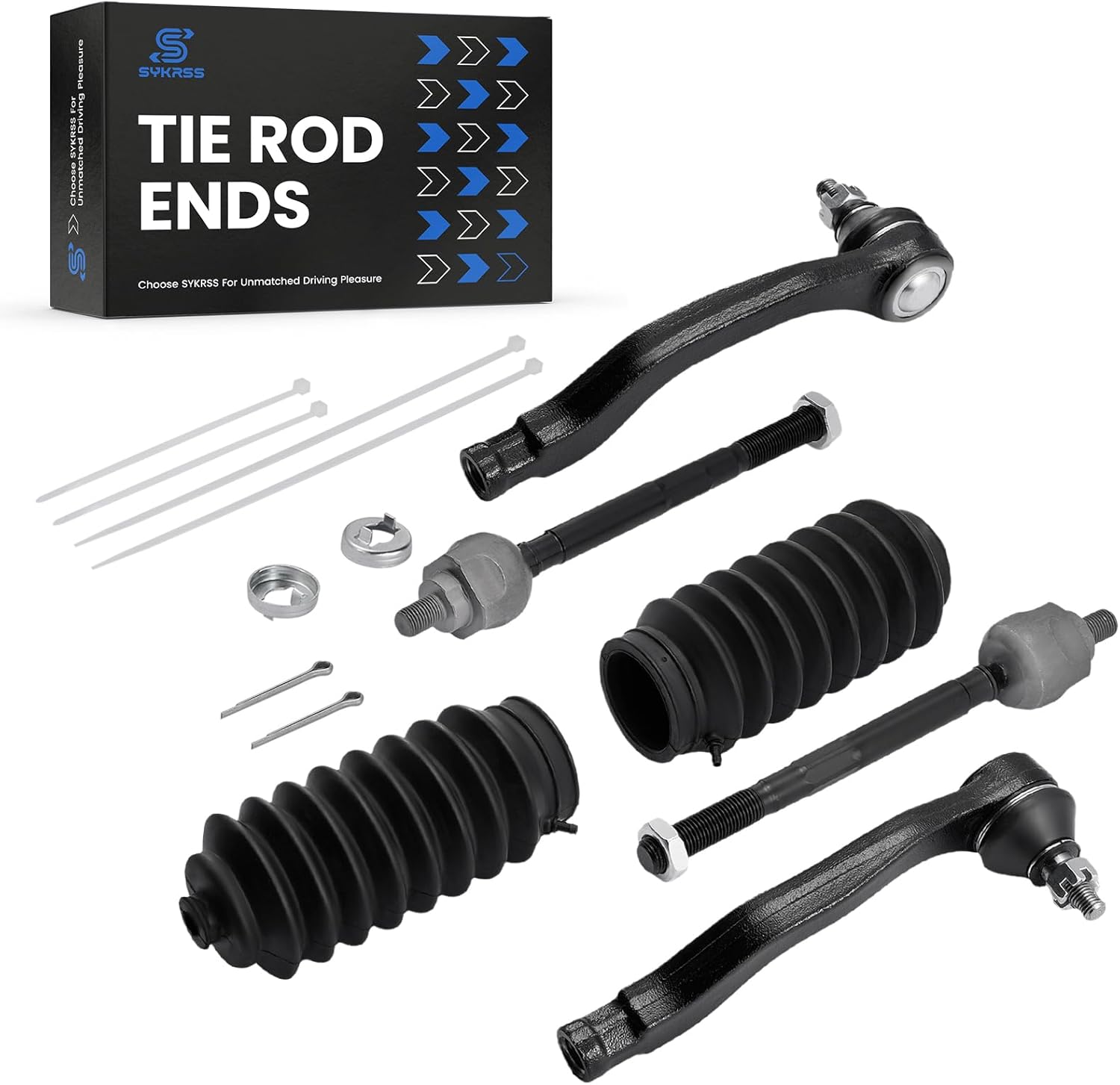 6-PC Tie Rod Ends Kits Compatible with Honda CR-V 1997-2001,2xInner tie rod EV414,1xOuter tie rod ES3332,1xOuter tie rod ES3331,2xdust cover