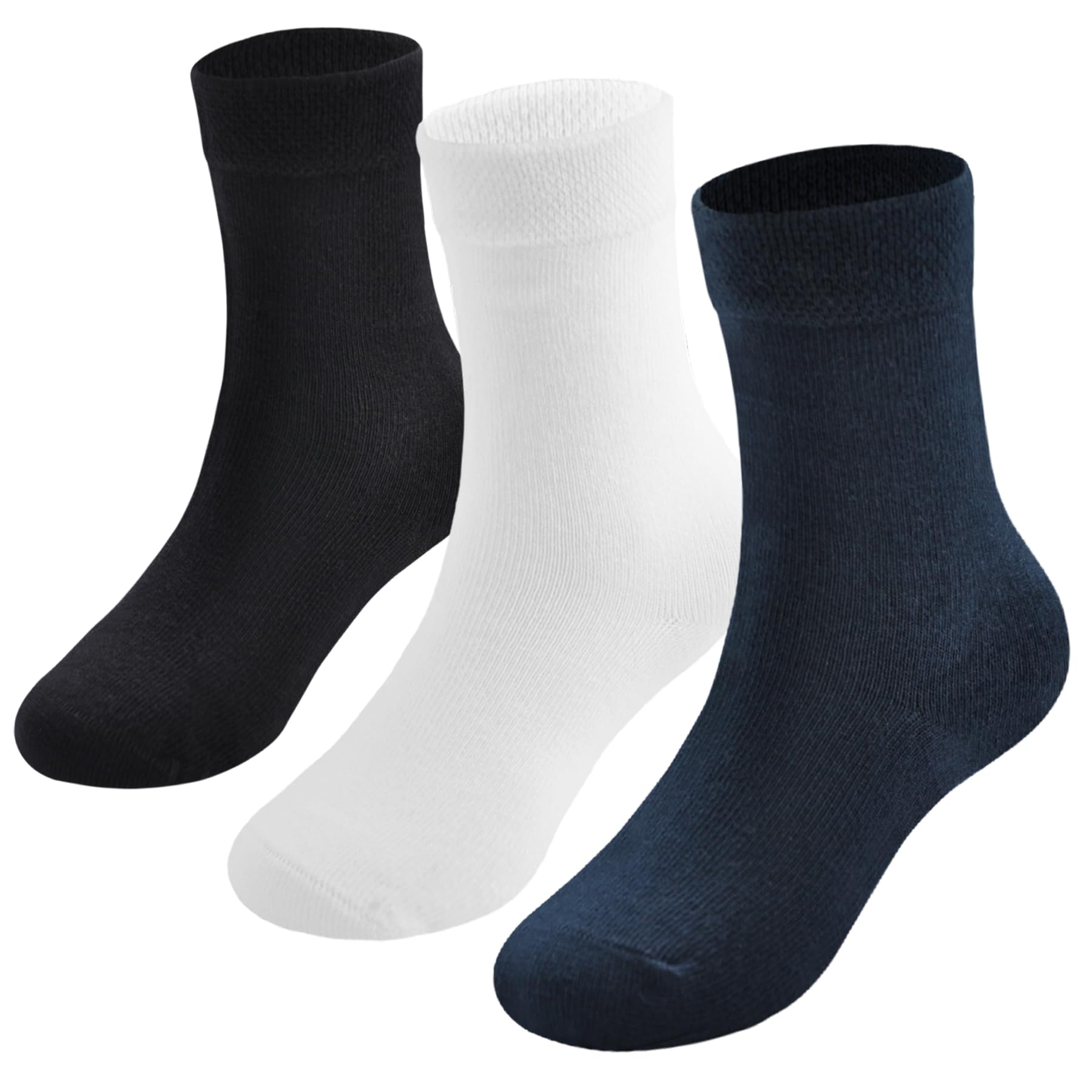 Marchare Boys Seamless Crew Socks School Dressy Socks Uniform Athletic Calf Sock For Kids