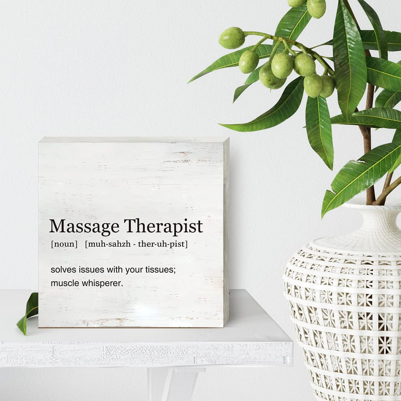 Massage Therapist Definition Wood Box Sign Home Office Decor Massage Therapy Artwork Wooden Box Sign Block Plaque for Wall Tabletop Desk Decoration image 4