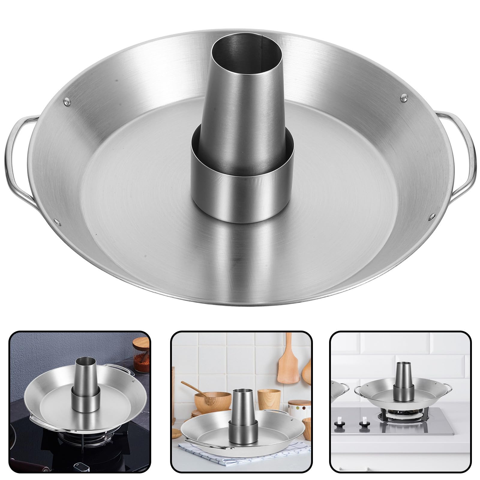 POPETPOP Bandeja para Asar Pollo, Soporte para Asar Pavos de Acero Inoxidable, Plata, para Pollo y Pavo, Colocación Estable y Fácil de Transportar