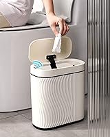 Vista 3 de Cubo de basura automático pequeño de plástico de 2.6 galones, bote de basura inteligente sin contacto, cubo de basura con sensor de movimiento