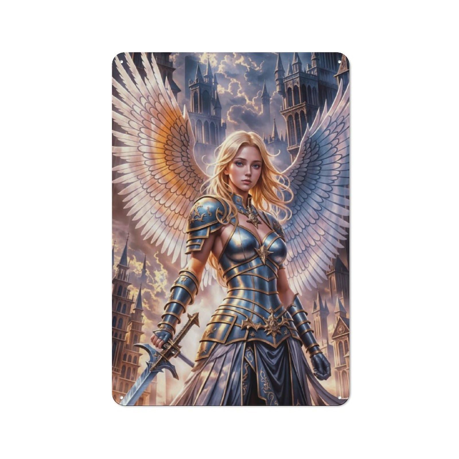 Junmoney Colorful Archangel Vintage Retro Metal Sign 30X20cm, Vintage Wall Decor For Kitchen, Hallway, Bar Or Small Cafe