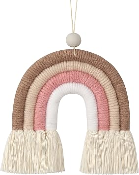 BOHO GARDEN Macrame Rainbow Car Charm for Cars Oil Diffuser - Sienna