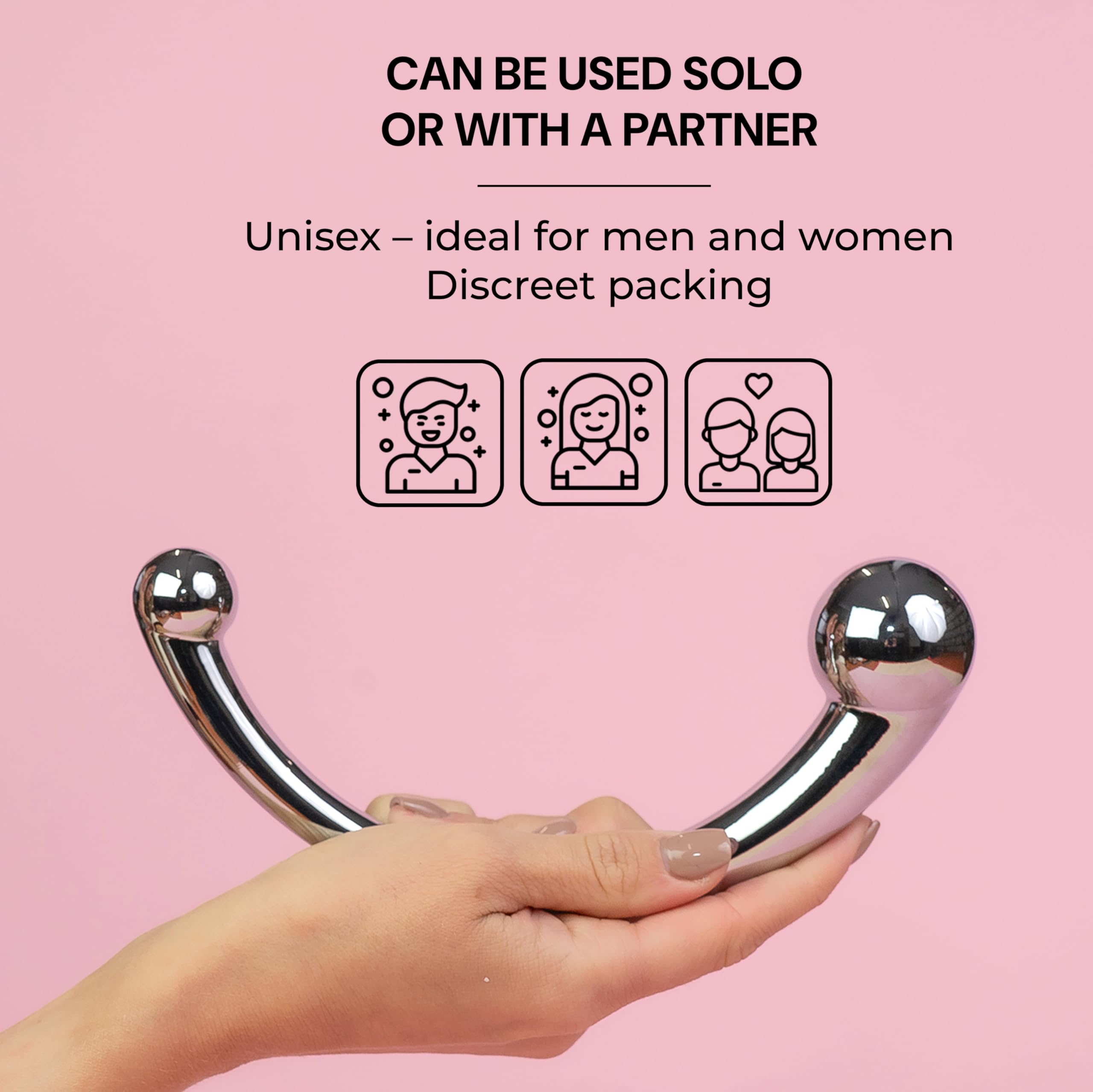 Doppio dildo anal plug in metallo 20 cm Dildo prostata doppio per uomini e donne dildo anale in acciaio sex toy dildo anale in metallo color argento Peso 510 g Dildo per uomini FOPS A110L
