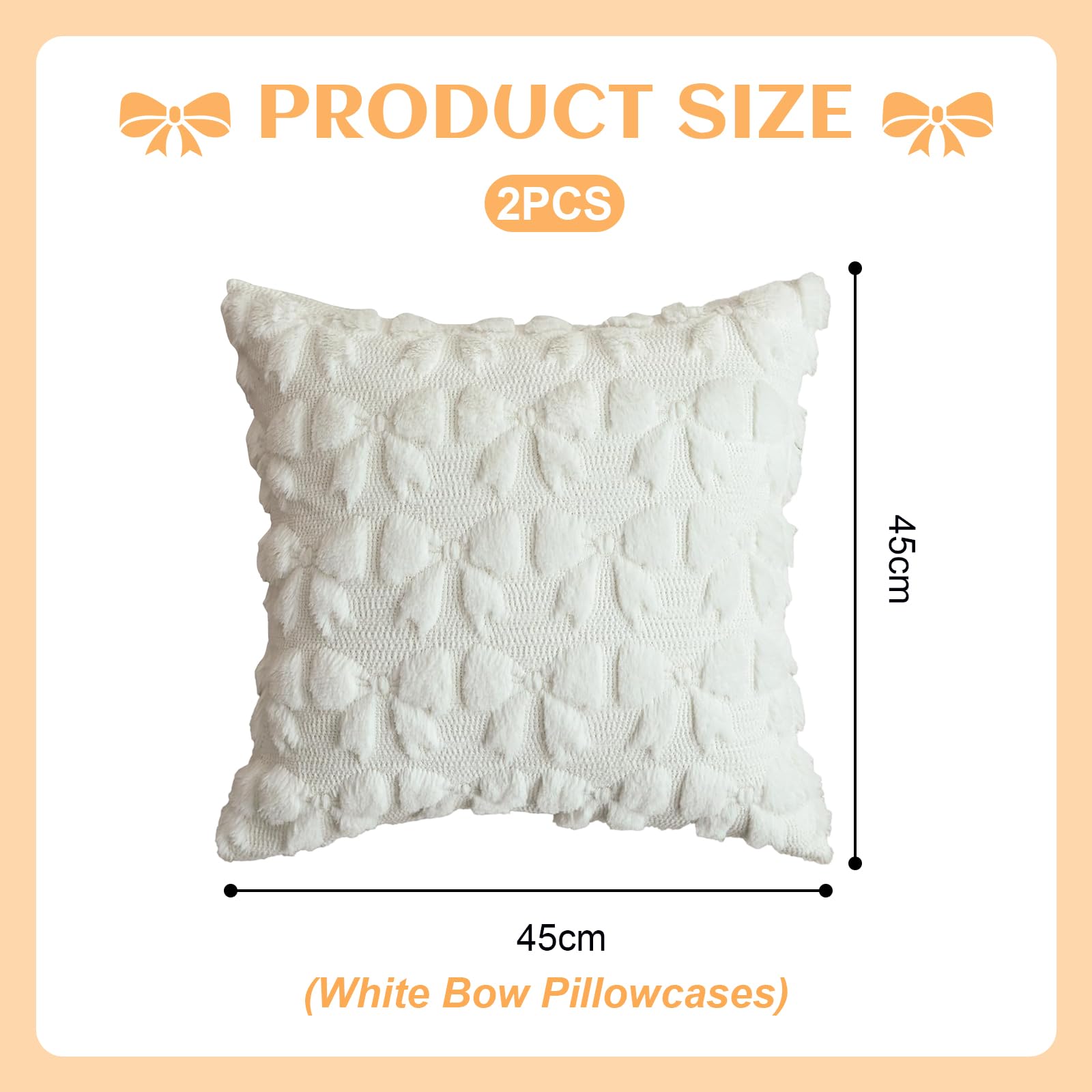 Poszewka na poduszkę, 2 sztuki Clean Girl Room Decor Poszewka na poduszkę 45x45, Estetyczne dekoracyjne poduszki do dekoracji pokoju w kremowej bieli