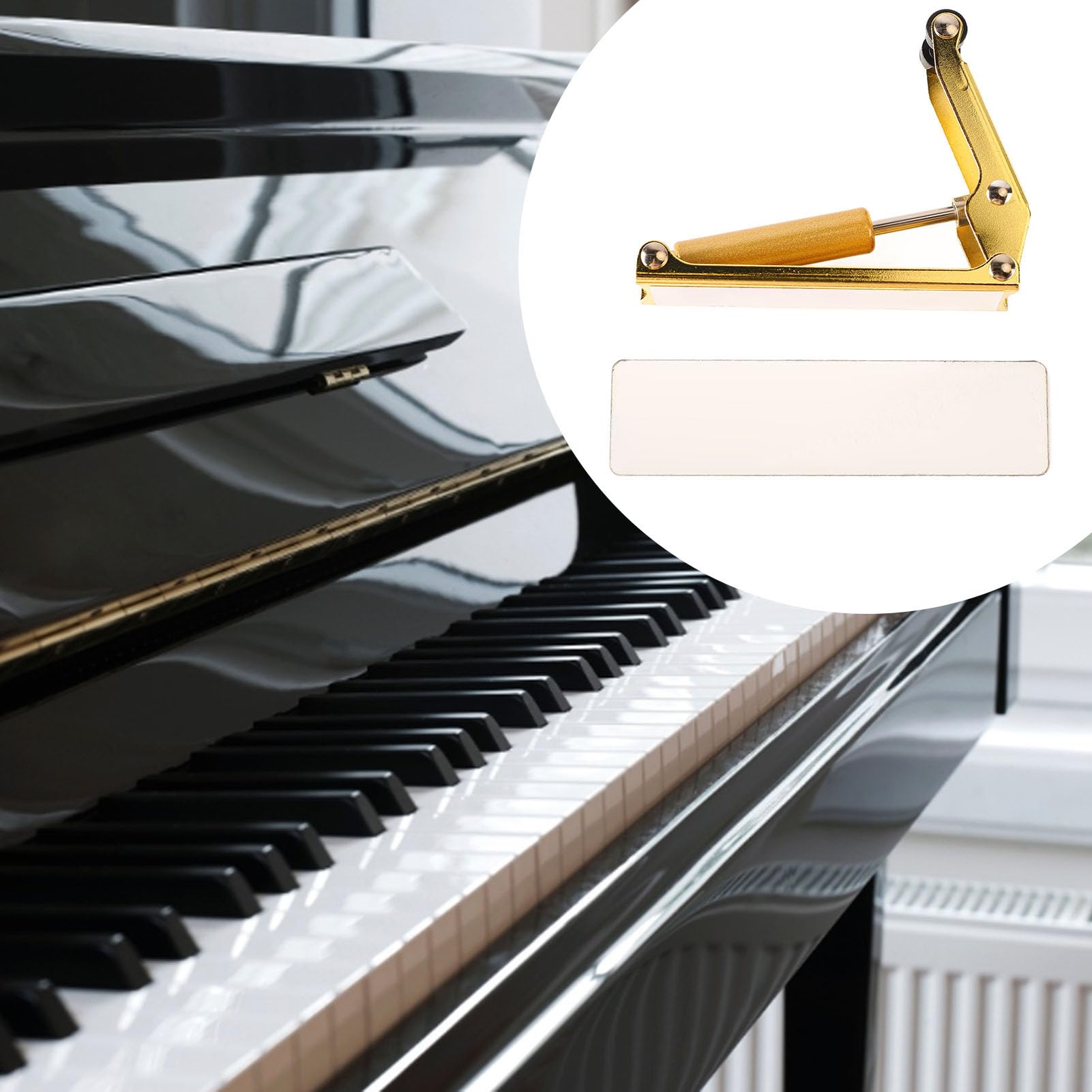 Aleta de Amortiguación de Piano, Protección de Dedos Tapa Silenciosa Dispositivo de Caída de Cierre Lento Retardador de Acero Suministro de Seguridad de Piano para Dispositivo de