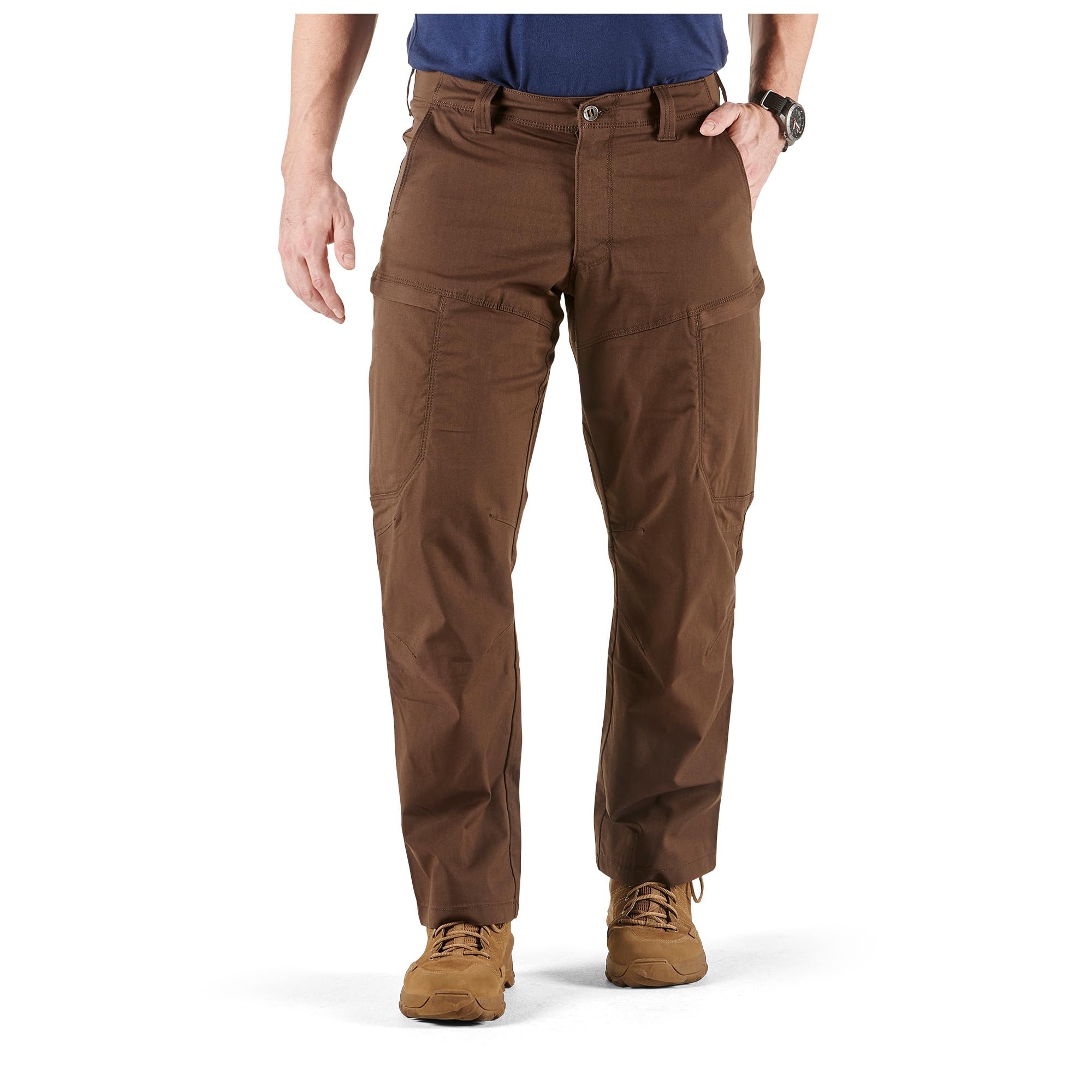 5.11 Tactical Men's Apex Cargo Work Pants, Flex-Tac Stretch Fabric, Gusseted, Water Resistant Finish, Style 74434ABR