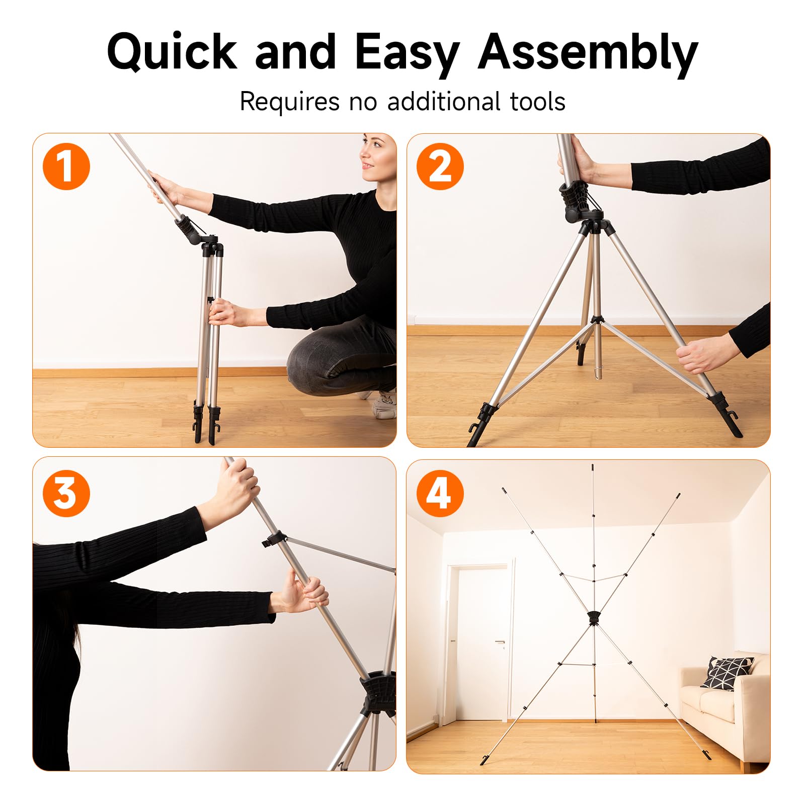 Rollei X-Drop Support Compatible avec Les Fonds X-Drop aux Dimensions 2,1 x 1,5m et 3,0 x 1,5m pour Photographie en Studio de Portraits et Produits en Intérieur et Extérieur (Sac de Transport Inclus)