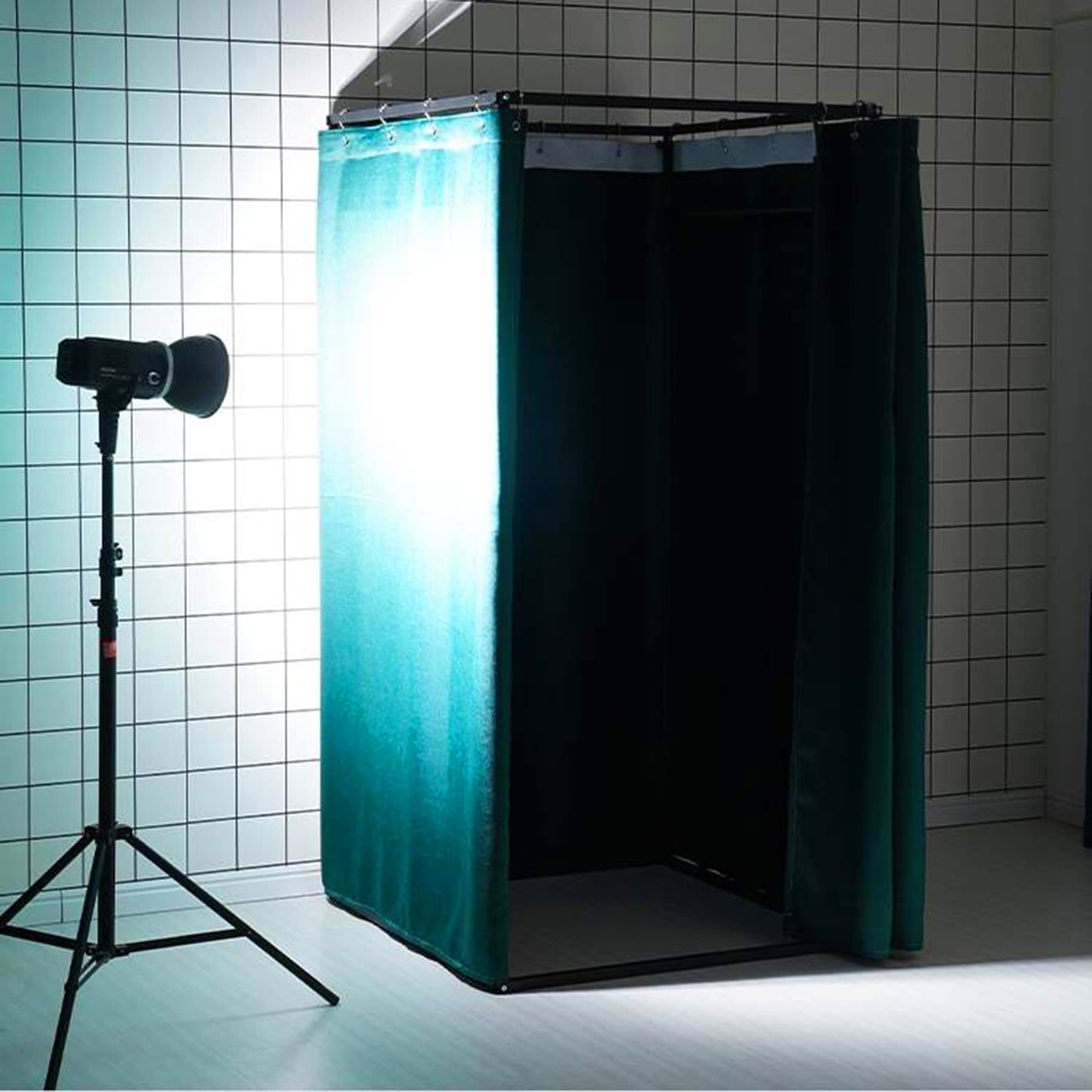 Cabine D'Essayage Portable Avec Rideaux - 85x85x200 Cm, Cadre Acier, Pour Magasins, Bureaux Ou Événements - 9