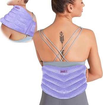 REVIX Microwave Heating Pad for Back with Moist Heat, Extra Large Microwavable Heated Wrap for Lumbar, Waist, Stomach, Shoulder and Neck Hot or Cold Pack, Reusable, Portable