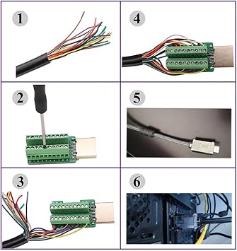 HDMI Solderless Adapter Gold Plated HDMI Extension Cable Connector Signals Terminal Breakout Board Free Welding Connector with Plastic Cover Screwdriver