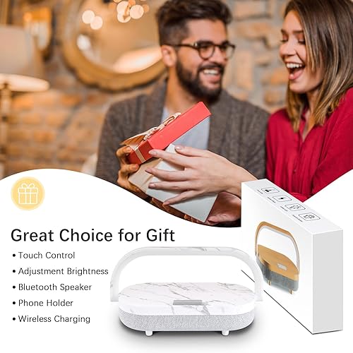 Miniatura 5 de Luz nocturna LED al lado de la lámpara lámpara de mesa de música con cargador inalámbrico - Lámpara táctil 5 en 1 magnética inalámbrica para