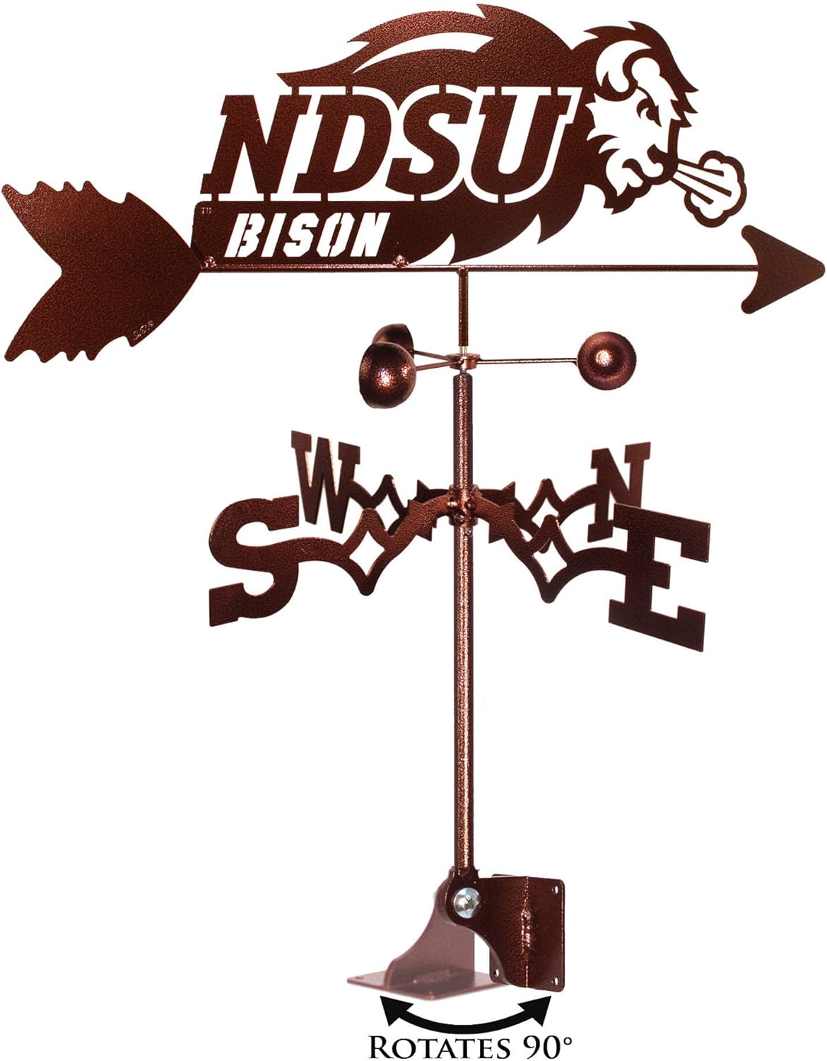 SWEN Products North Dakota State NDSU Bison Weathervane (Adjustable Mount Include)