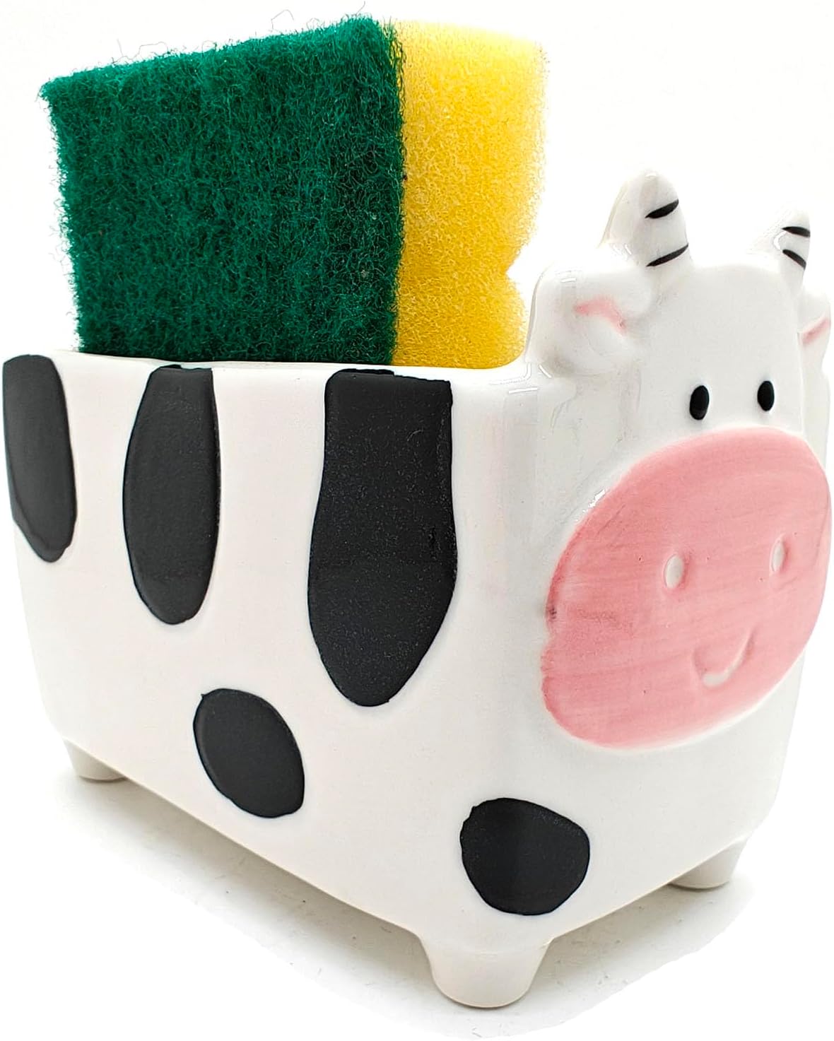 Farmhouse Kitchen Decor Home Decor Design Ceramic Kitchen Sponge Holder (Cow)