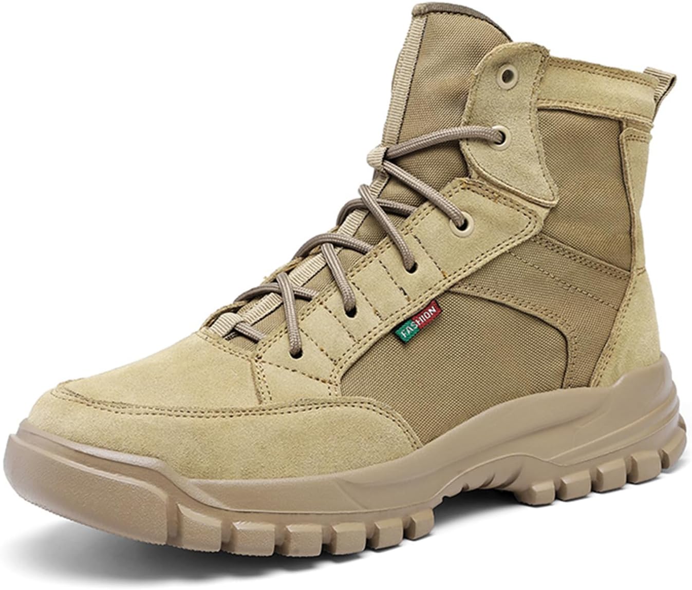 Men's Lightweight Lace Up Mid Top Military Tactical Boots Breathable 6 Inches Desert Cambat Work Boots for Motorcycle Backpacking Desert Army Jungle