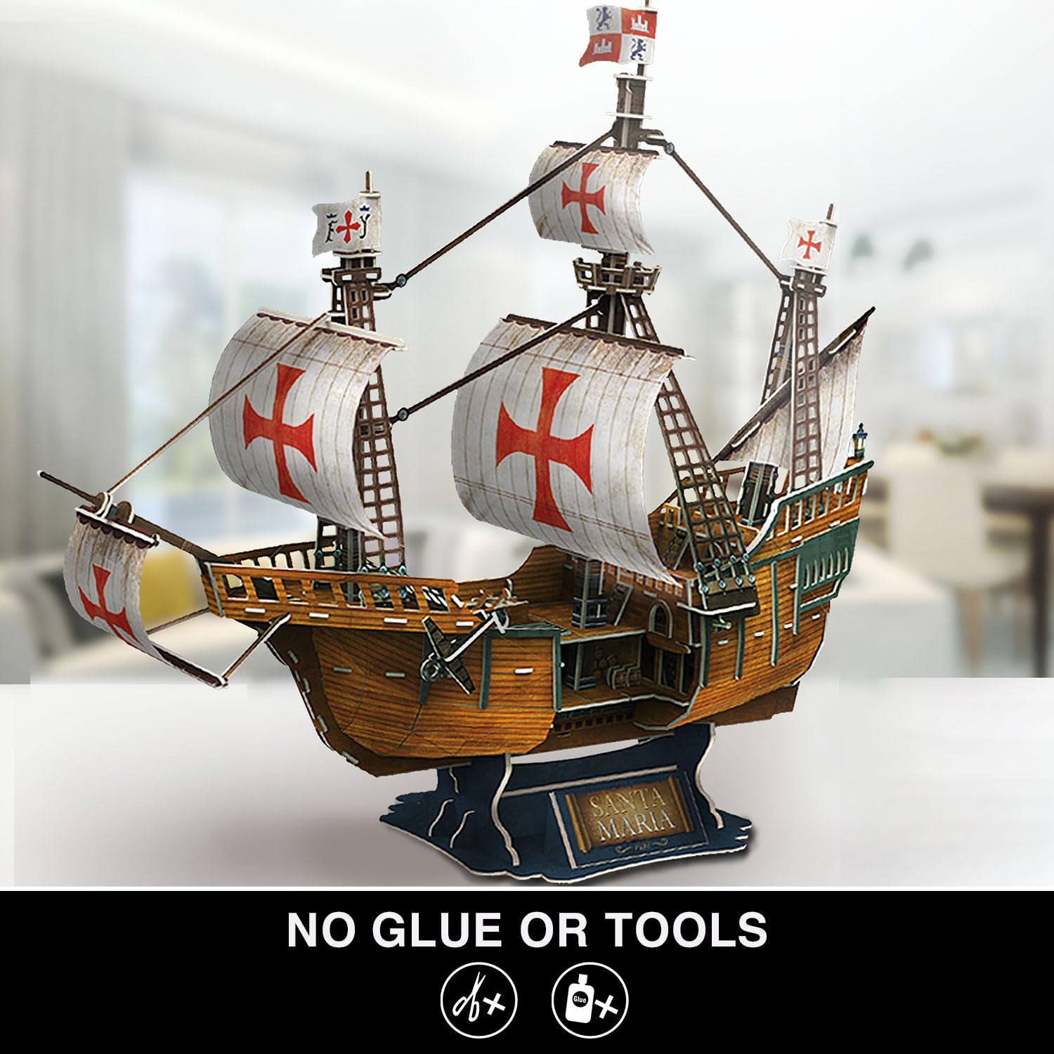Puzzle 3D - Maquette Bateau Santa Maria | Maquette Bateau A Construire | Puzzle 3D Enfant Et Adulte | Puzzles 3D Adulte Et Enfant | 130 Pièces | Cadeau Garcon 8 Ans