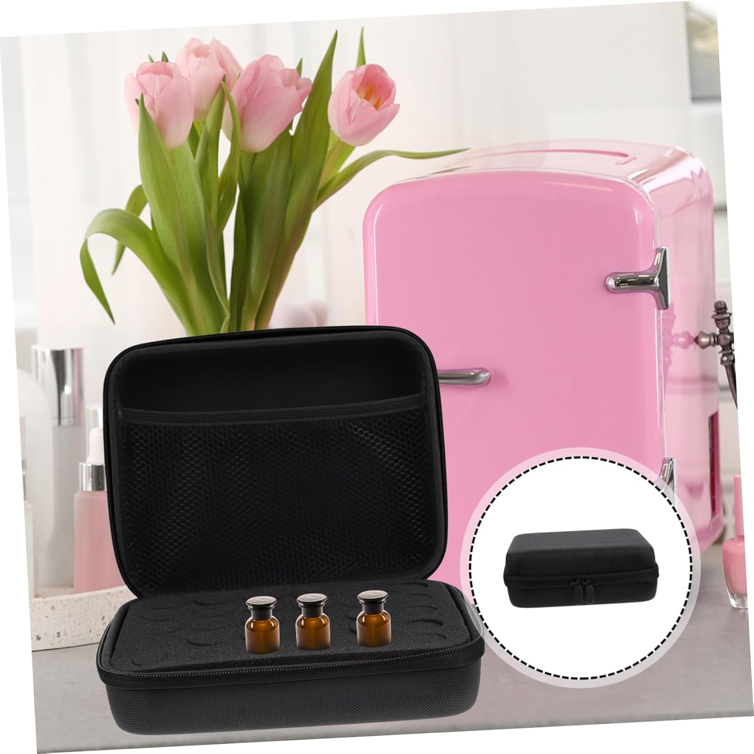 Essential Oil Travel Box 30 Roller Bottle Holders Compact Storage Bag Easy Organize