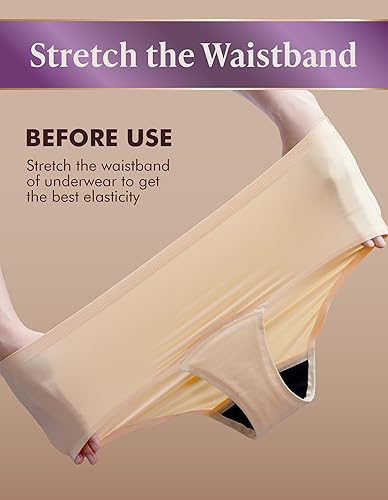 Miniatura 6 de AIRCUTE Ropa interior lavable para incontinencia urinaria para mujer, absorbente, sin costuras, cintura alta, protección contra fugas, paquete de 3
