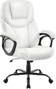 Sedia Ufficio Bianca Ergonomica Yaheetech - Poltrona Regolabile Con Braccioli, Ruote E Supporto Lombare - Foto 12