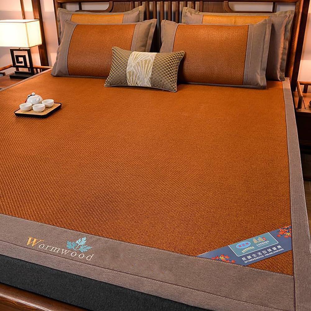 LOMNCHSG Bamboo Rattan Mat Bed, Cooling Bamboo Sleeping Mat Breathable Foldable Multiple Sizes(Y,120 * 200CM)