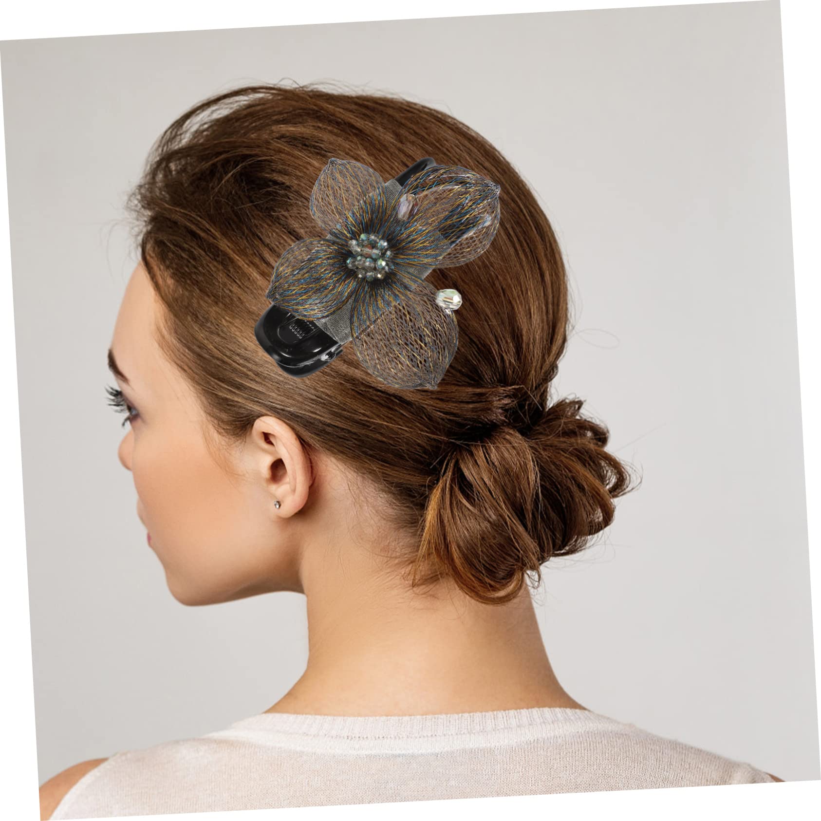 Beaupretty 4 Piezas horquilla pinzas para el cabello francés para cabello grueso joyas para el cabello pasadores de pelo accesorios pelo mujer pinzas para el cabello decorativas clip francés