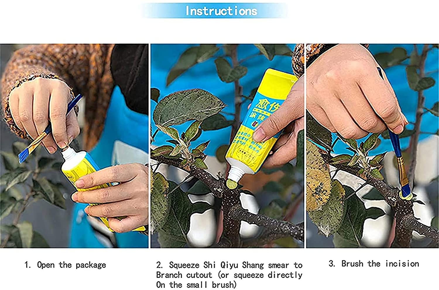 Plant Restoring Regrowth Sealant, Bonsai Tree Wound Paste, Tree Wound Bonsai Cut Paste, Smear Agent Pruning Compound Sealer with Brus