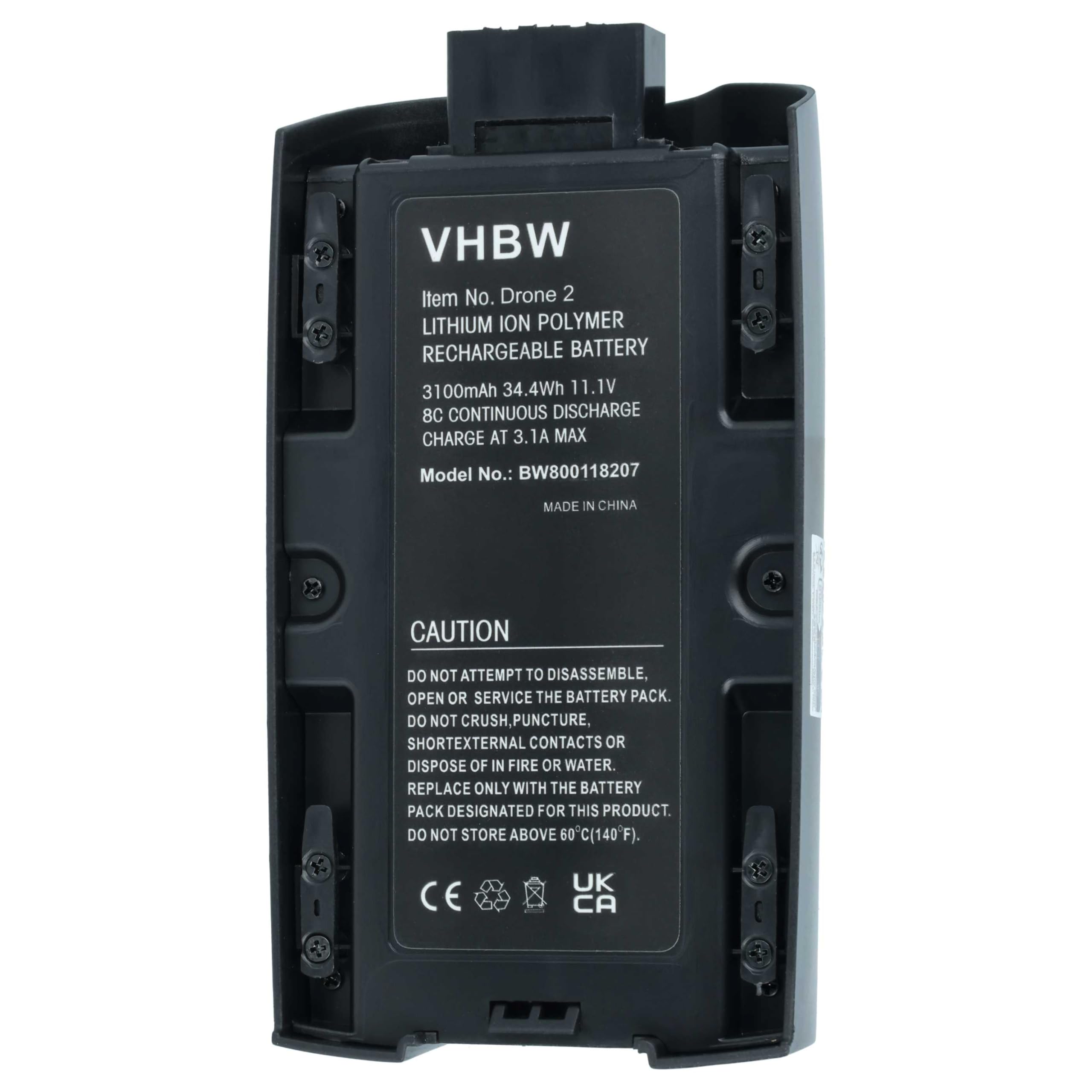 vhbw Akumulator kompatybilny z Parrot Bebop 2, 2 Pro Drone Multicopter Quadrocopter (3100 mAh, 11,1 V, litowo-polimerowy)