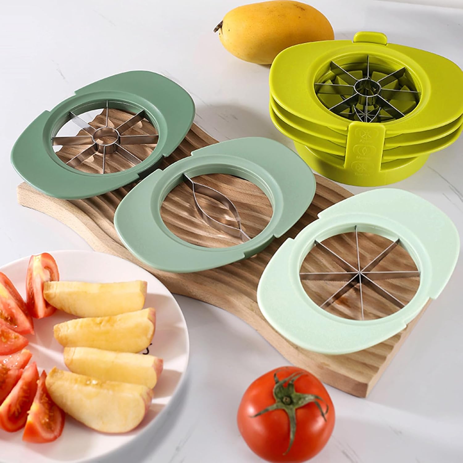 4 in 1 Fruit Cutter Slicer, Yellow Mango Apple Tomato Corer Slicer