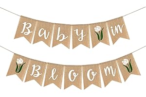 Baby in Bloom Burlap Banner: A Garden of Welcome for Your Little One