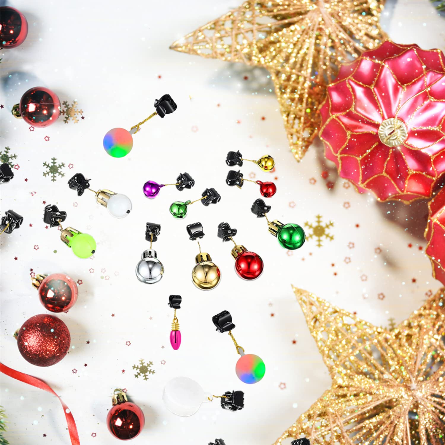 30pcs Beard Christmas Baubles Clips Colorful Christmas Beard Hair Baubles Ornaments for Boyfriends Brothers Fathers and Men - Image 3