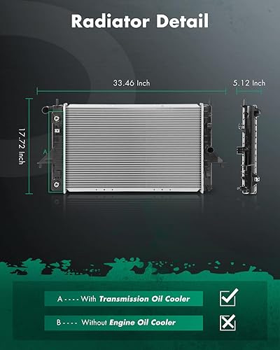 Vista 770 de SCITOO Reemplazo completo del radiador de aluminio para 1993-1998 para Toyota para T100 2.7L 3.0L 3.4L 2090 Radiador