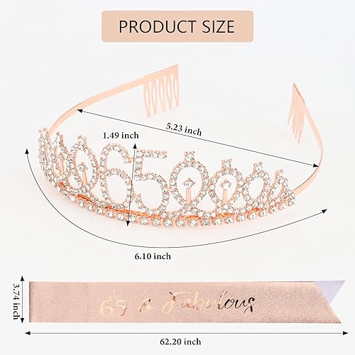 Miniatura 182 de CIEHER Juego de corona de cumpleaños 50 + banda de 50 y fabulosa banda + pin de perlas, tiara, regalos de 50, decoraciones para mujeres amigas