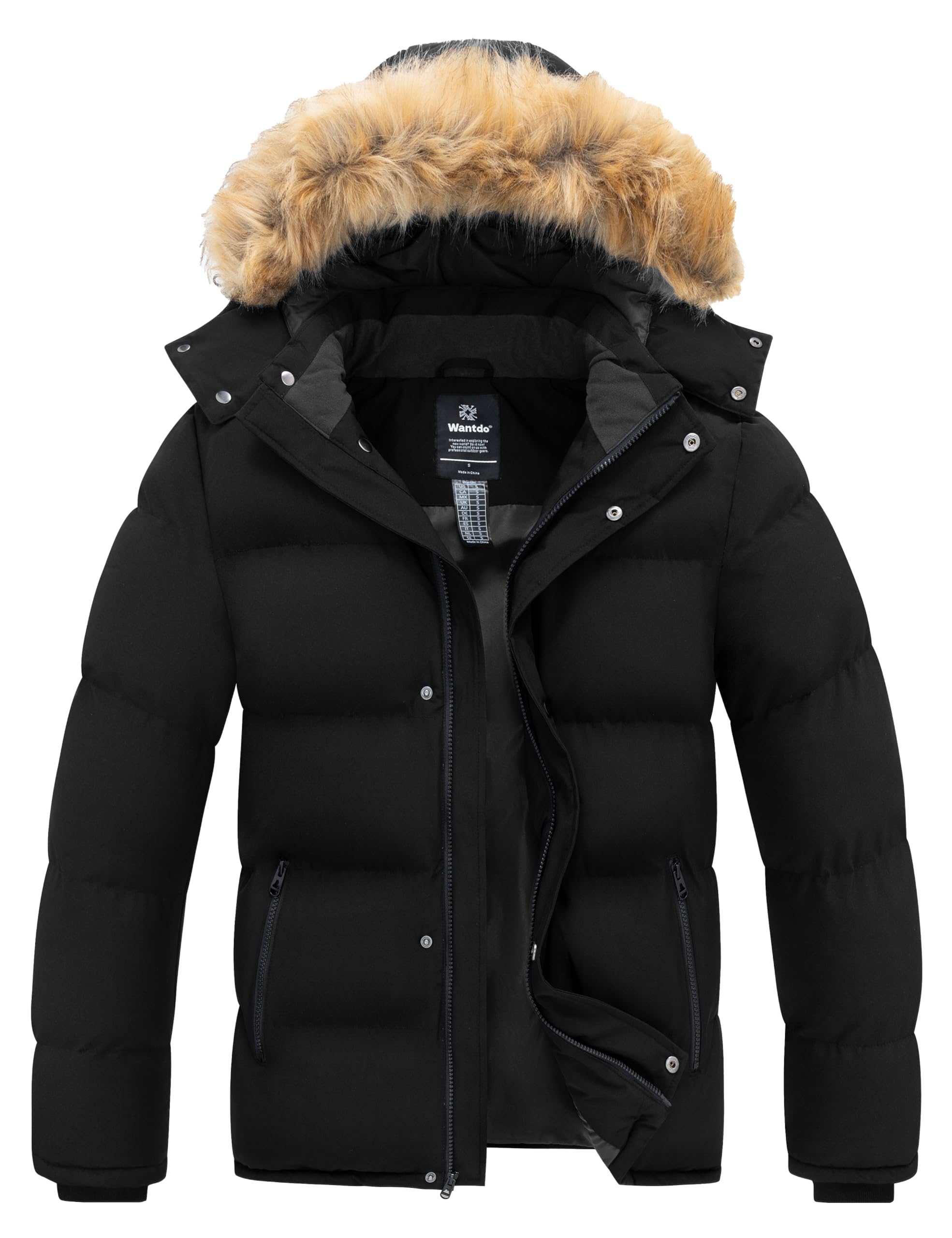 wantdo Men's Hooded Winter Coat