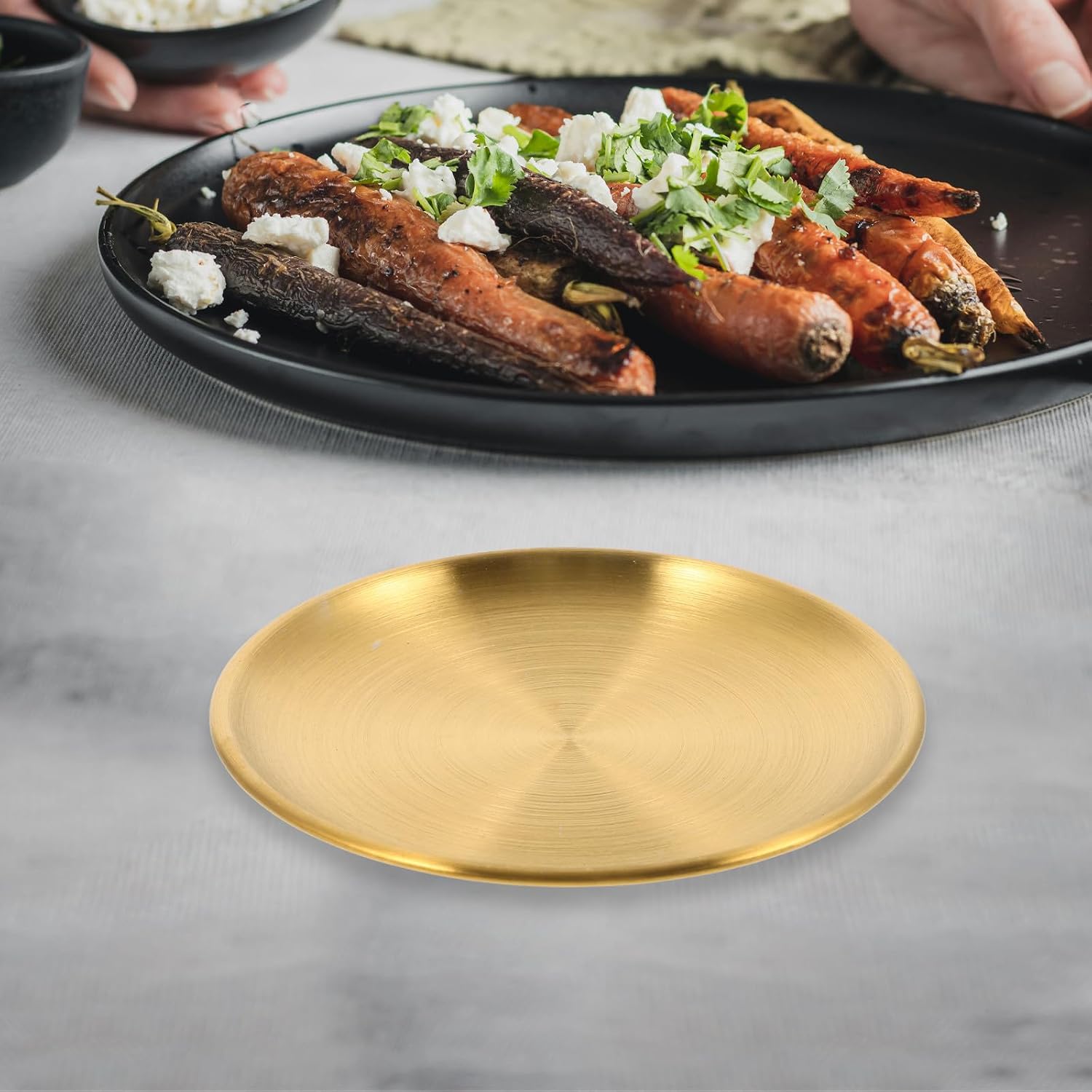 VICASKY Stainless Steel 4 Piece Bowl Set with Chopsticks and Spoon, Golden