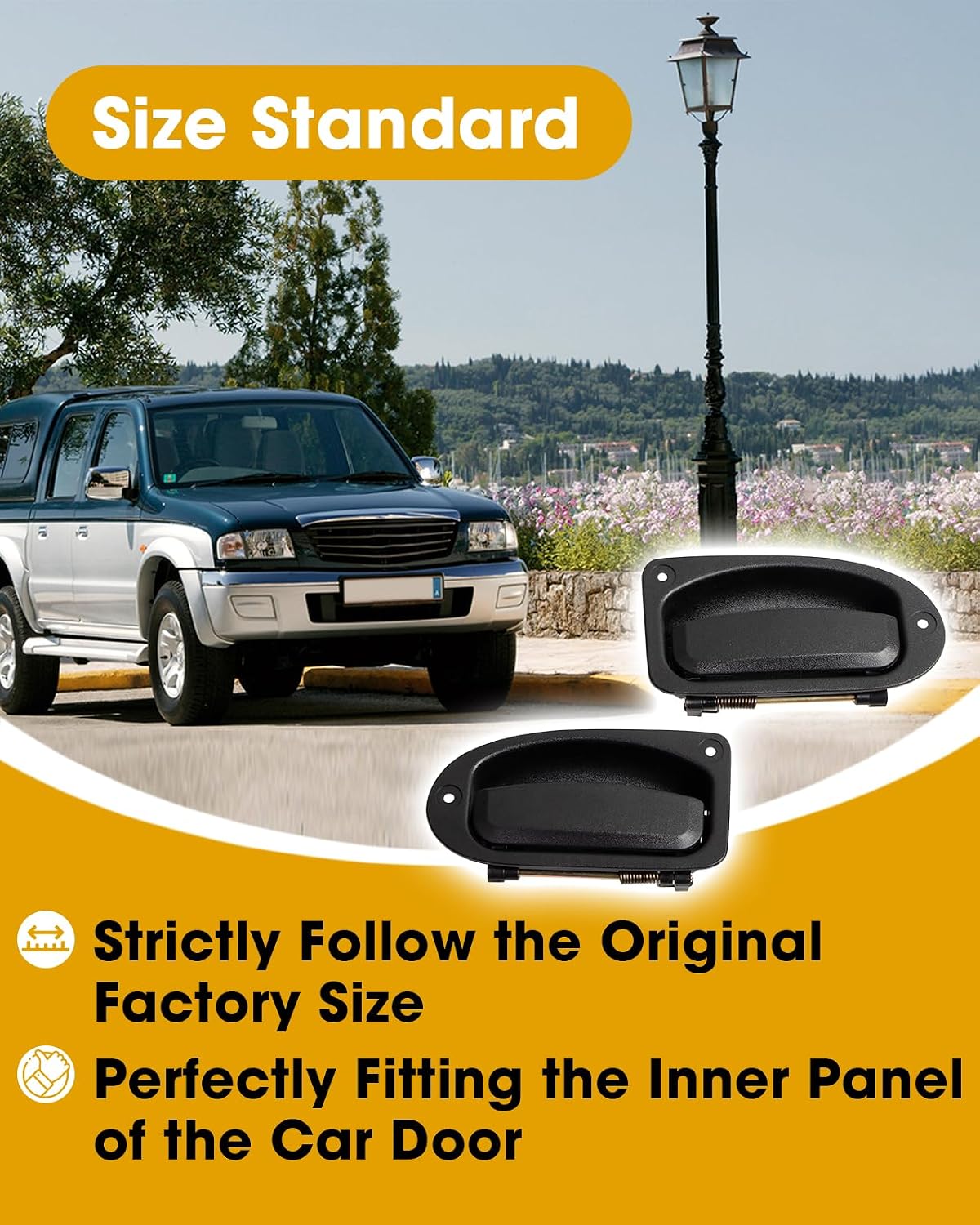2Pcs Rear Interior Inside Door Handles Replace 80419 80420 Fit For Ford Ranger 1998-2011 Mazda B2300 B2500 B3000 B4000 1994-2010 Extended Cab Pickup, for Right Passenger and Left Driver Side