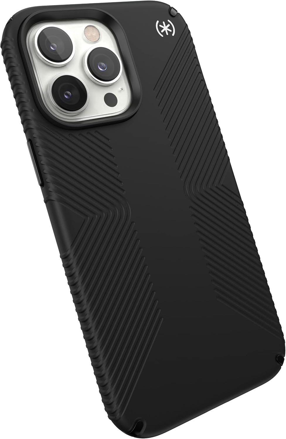 Speck Presidio2 Grip - Non-Slip iPhone 14 Pro Max Case (Black/Black/White)